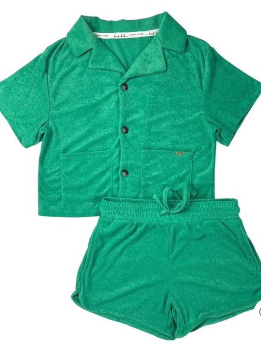 Nicole Miller Green Terry Short Set Coverup